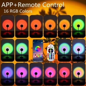 XINJI Sunset Lamp with 16 Colors, APP Controlled Mood Lighting
