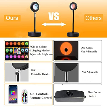 XINJI Sunset Lamp with 16 Colors, APP Controlled Mood Lighting