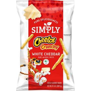 Simply Cheetos Crunchy White Cheddar - Real Cheese Flavor in 8.5 Oz Snack