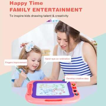 Wellchild Magnetic Drawing Board,Toddler Toys for Girls Boys 3 Year Old Gifts,Magnetic Doodle Board ...