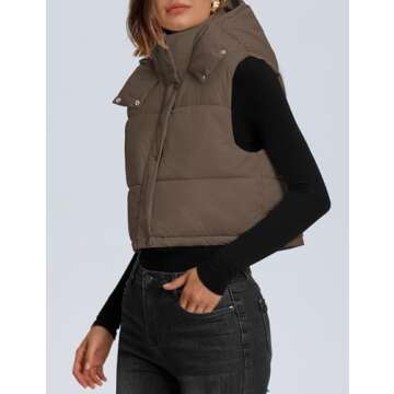 Fashionable Qazel Vorrlon Cropped Puffer Vest for Women