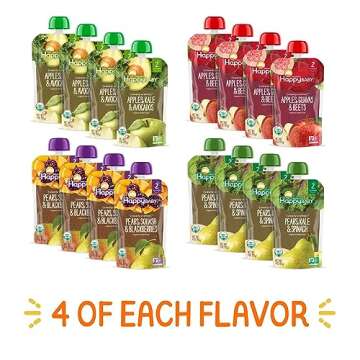 Happy Baby Organics Stage 2 Baby Food Pouches, Gluten Free, Vegan & Healthy Snack, Clearly Crafted F...