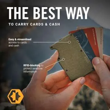 Ridge For Men - Slim Minimalist Front Pocket RFID Card Holder Wallet (Brass)