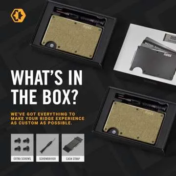 Ridge For Men - Slim Minimalist Front Pocket RFID Card Holder Wallet (Brass)