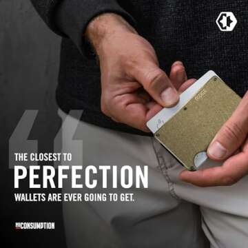 Ridge For Men - Slim Minimalist Front Pocket RFID Card Holder Wallet (Brass)