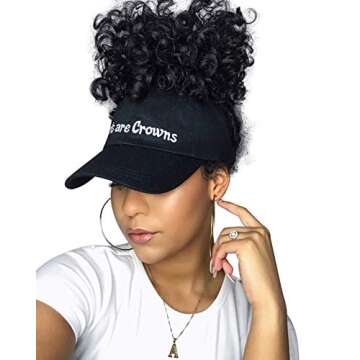CurlCap Natural Hair Backless Cap – Satin Lined Baseball Hat for Women (Curls are Crowns)