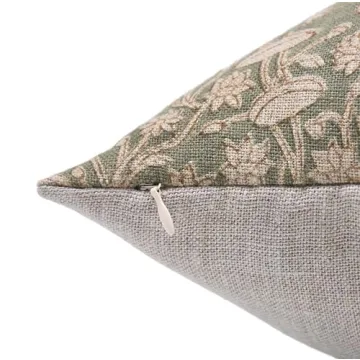 Fabritual Handmade Linen Flower Pillowcase for Home Décor