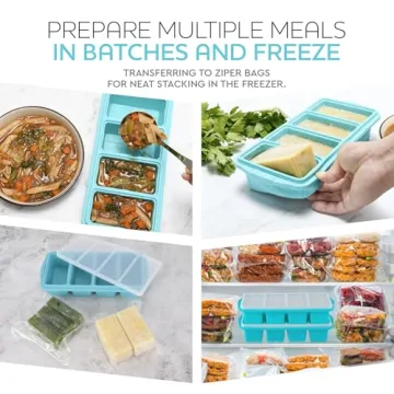 Large Silicone Freezer Tray with Lid - 2-Pack