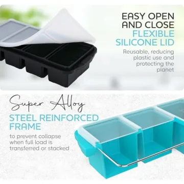 Large Silicone Freezer Tray with Lid - 2-Pack