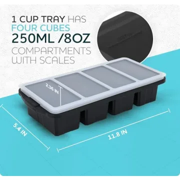 Large Silicone Freezer Tray with Lid - 2-Pack