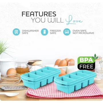 Large Silicone Freezer Tray with Lid - 2-Pack