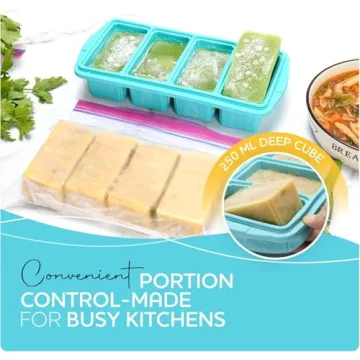 Large Silicone Freezer Tray with Lid - 2-Pack