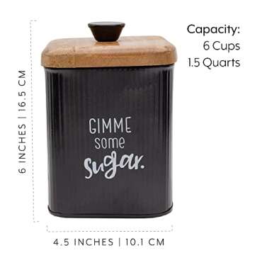 AuldHome Farmhouse Canisters for Coffee, Tea, and Sugar