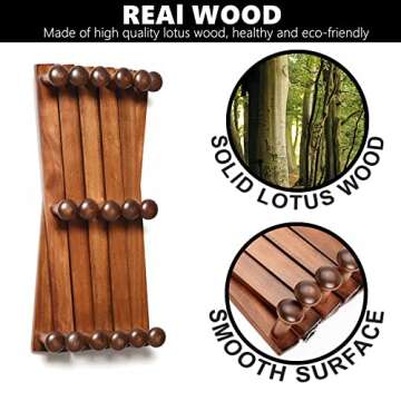 Amber Home Expandable Wood Wall Rack - 17 Hooks