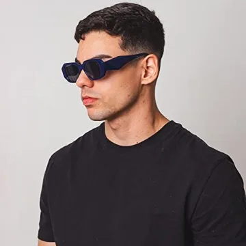 Mriendao Retro Blue Sunglasses for Fashion Lovers