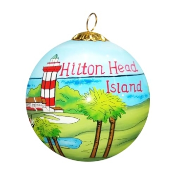 Art Studio Company Hand Painted Christmas Ornament - Blown Glass Holiday Decor