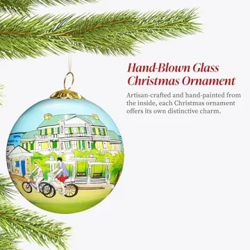 Hand Painted Glass Christmas Ornament - Unique Holiday Decor