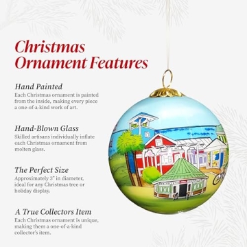 Hand Painted Glass Christmas Ornament - Unique Holiday Decor