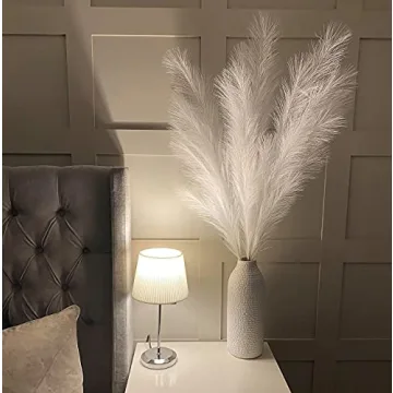 VOULUX White Faux Pampas Grass Bundle - Elegant Home Decor