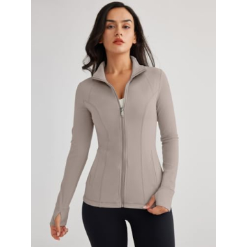 Trendy Queen Women's Lightweight Zip Up Jacket for Workouts