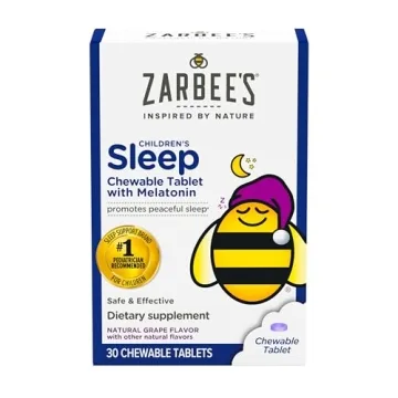 Zarbee's Kids 1mg Melatonin Chewable Tablet, Drug-Free Sleep Aid for Children Ages 3+