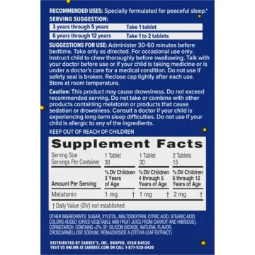 Zarbee's Kids Melatonin Chewable Tablets for Sleep