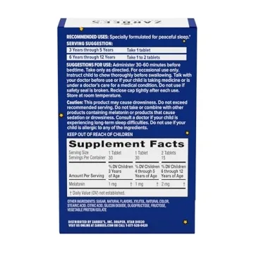 Zarbee's Kids Melatonin Chewable Tablets for Sleep