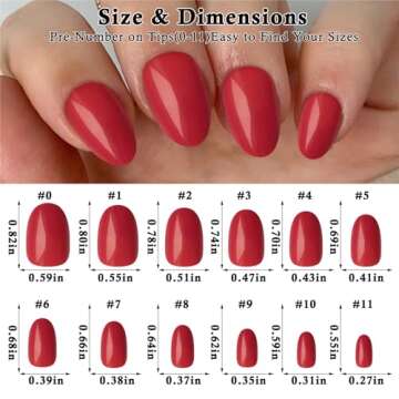 Lifextol Short Press on Nails Almond Fake Nails, 240 Round Almond Press on Nail Short Full Cover Acr...