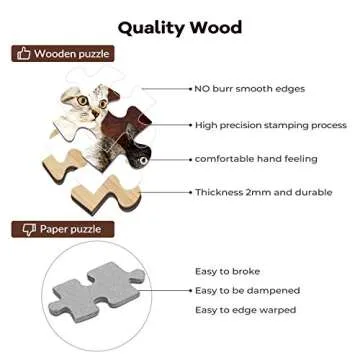 Three Cats Reflection Wooden Puzzle for Adults - 1000 Pieces