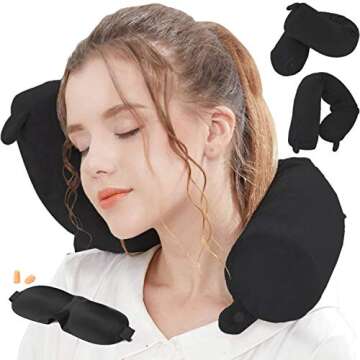 Lucear Twist Memory Foam Travel Pillow Neck, Chin, Lumbar Leg Support Traveling on Airplane, Bus, Tr...