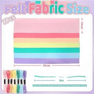 ZAIONE Pastel Soft Felt Sheets Bundle Rainbow Felt Sheets 7 Rolls 8''x35'' Assorted Colors 1.4mm Thick Felt Roll for Crafts Sewing Squares Nonwoven Patchwork