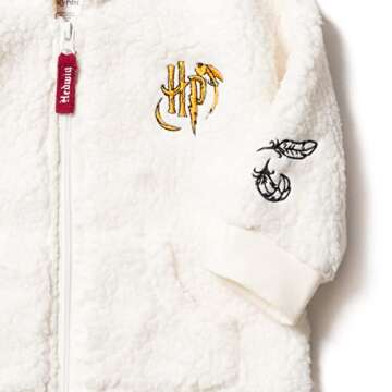 Harry Potter Hedwig Owl Infant Baby Boys Fleece Zip Up Costume Hoodie White 18 Months