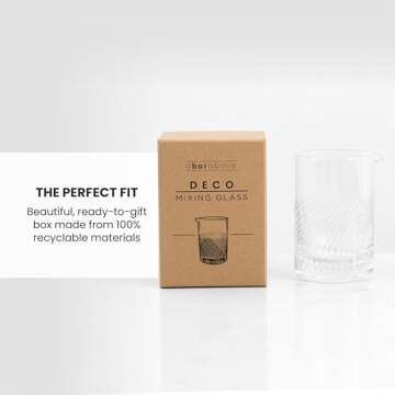 Diamond Deco Cocktail Mixing Glass for Cocktails and Drinks
