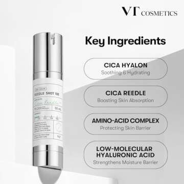 VT COSMETICS CICA Reedle Shot 300, Advanced Night Exosome, Microneedling Serum, Centella Asiatica, Hyaluronic Acid, Propolis, Soft Skin, Regeneration, Glass Skin, Korean Skin Booster 1.69Fl Oz (50ml)