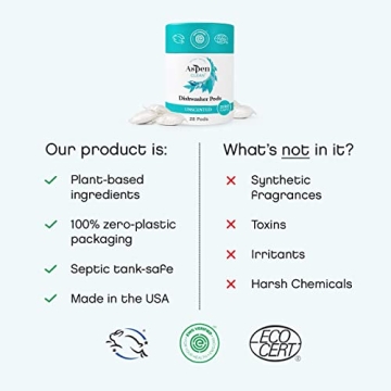 Eco-Friendly Unscented Dishwasher Pods 28 Count