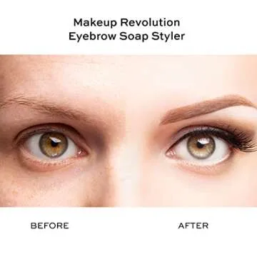 Makeup Revolution Soap Styler, Eyebrow Wax Soap Kit, Long Lasting Feathered & Fluffy Brows, Includes Eyebrow Brush & Mirror, 5g