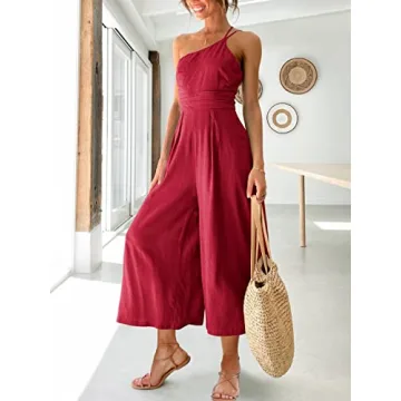Chic ANRABESS One Shoulder Summer Jumpsuit for Women