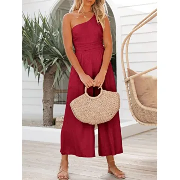 Chic ANRABESS One Shoulder Summer Jumpsuit for Women