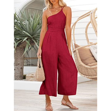 Chic ANRABESS One Shoulder Summer Jumpsuit for Women