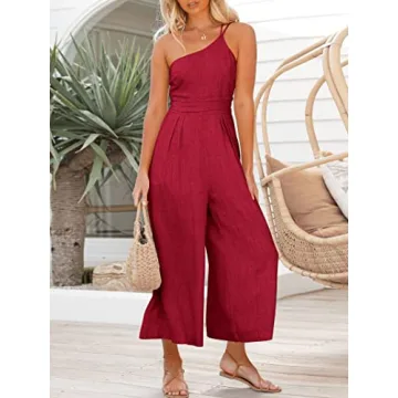 Chic ANRABESS One Shoulder Summer Jumpsuit for Women