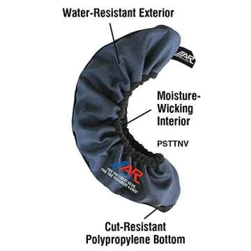 A&R Sports Tuffterry Cover for Skate Blades, Black, Large