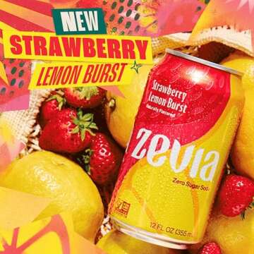 Zevia Strawberry Lemon Zero Sugar Soda - 12 oz Cans, 8-Pack