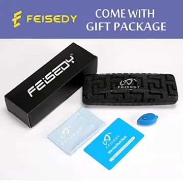 FEISEDY Retro Square Blue Light Blocking Reading Glasses 1.25x