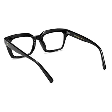 FEISEDY Retro Square Blue Light Blocking Reading Glasses 1.25x