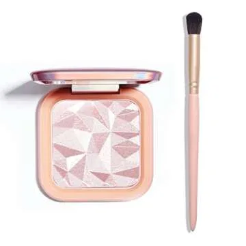 ELESSY Highlighter Makeup Palette Glitter Pink Highlighter Palette Shimmer Highlighter Powder Suit A...