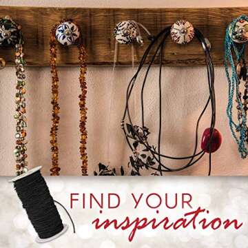 Darice Black Elastic Cord, 2mm Thick, 72 Yard Roll – Perfect for Jewelry Making, Easy to Cut to Si...