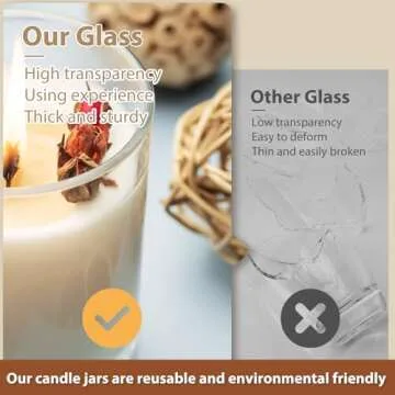 16 Pcs SHOWIN Candle Jars with Wood Lids - 7 OZ