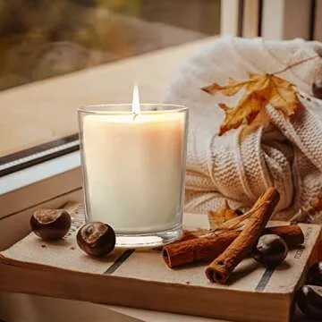 16 Pcs SHOWIN Candle Jars with Wood Lids - 7 OZ