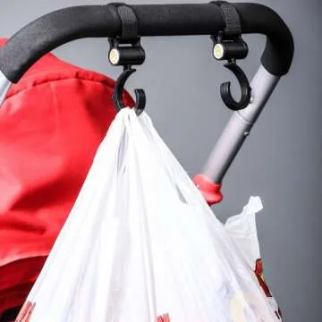 Stroller Hook - 2 Pack of Multi Purpose Hooks - Hanger for Baby Diaper Bags, Groceries, Clothing, Purse - Great Accessory for Mommy When Jogging, Walking or Shopping