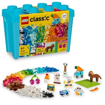 LEGO Classic Vibrant Creative Brick Box, Arts & Crafts Sensory Toy for Kids, Creative Building Set w...